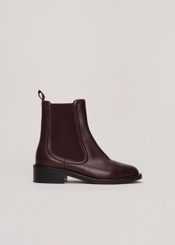 Phase Eight Leather Boots Burgundy USA | 9654032-OB